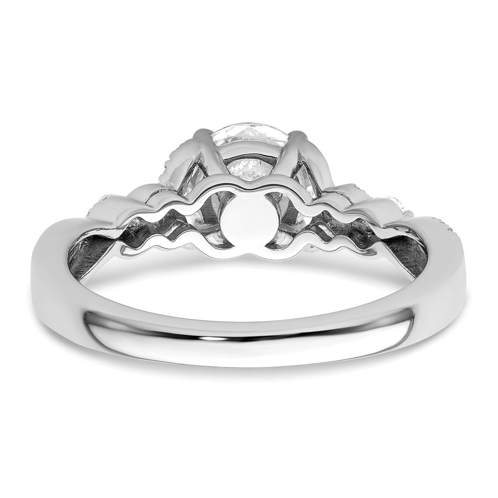 14K Weißgold Verlobungsring mit 0,16 ct. Laborgezüchteten Diamanten VS/SI+ G+, 1 ct. rundem Mittelstein, Bypass-Fassung