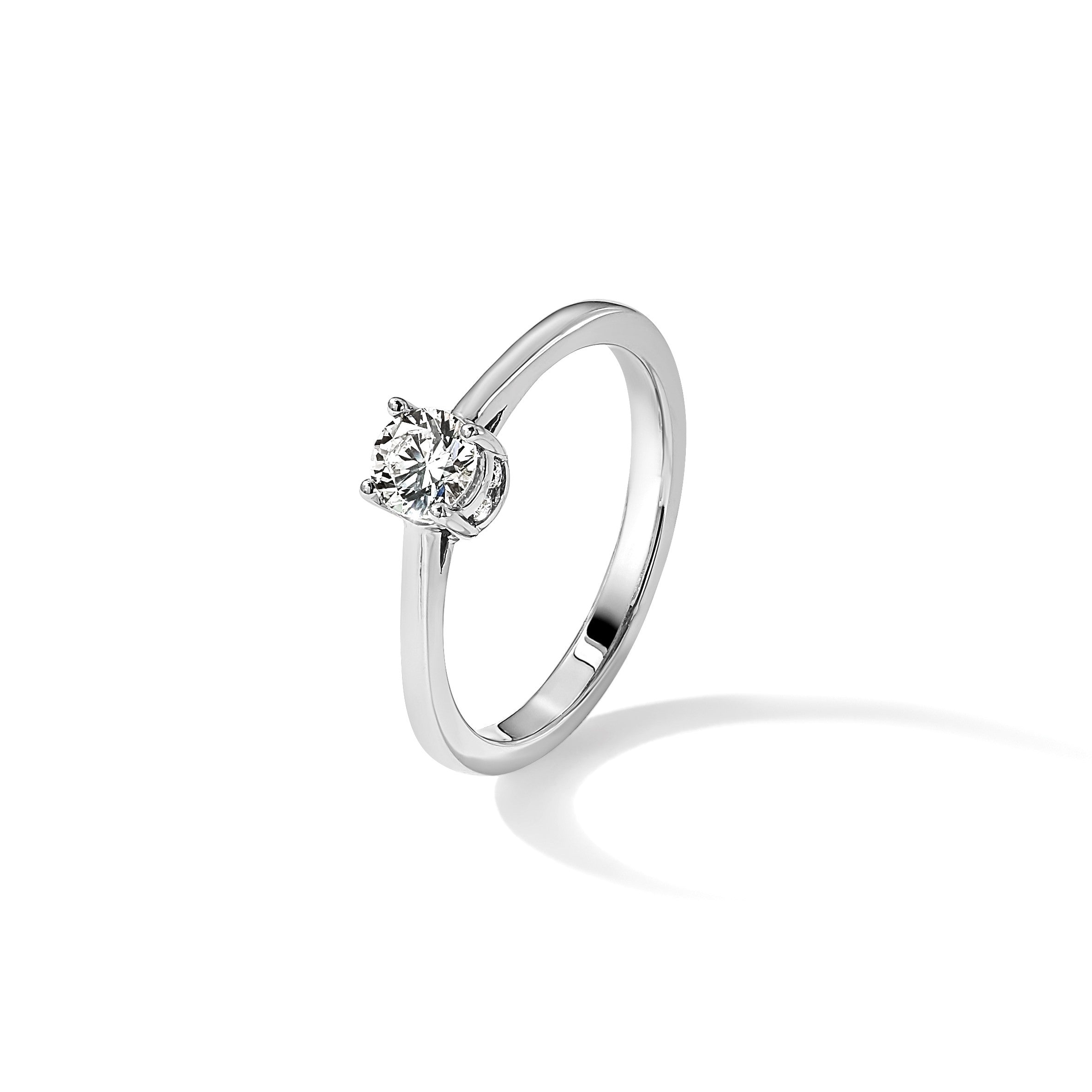 10K Weißgold Verlobungsring mit 1 ct. im Labor gezüchtetem Diamant VS/SI+ G+