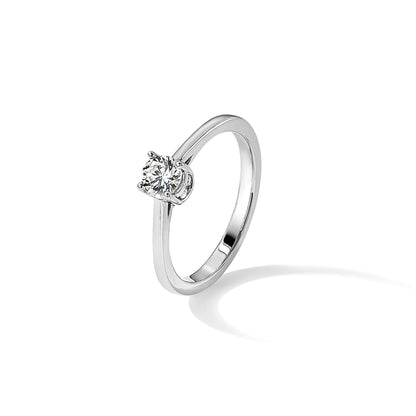 10K Weißgold Verlobungsring mit 1 ct. im Labor gezüchtetem Diamant VS/SI+ G+
