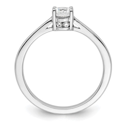 10K Weißgold Verlobungsring mit 1 ct. im Labor gezüchtetem Diamant VS/SI+ G+