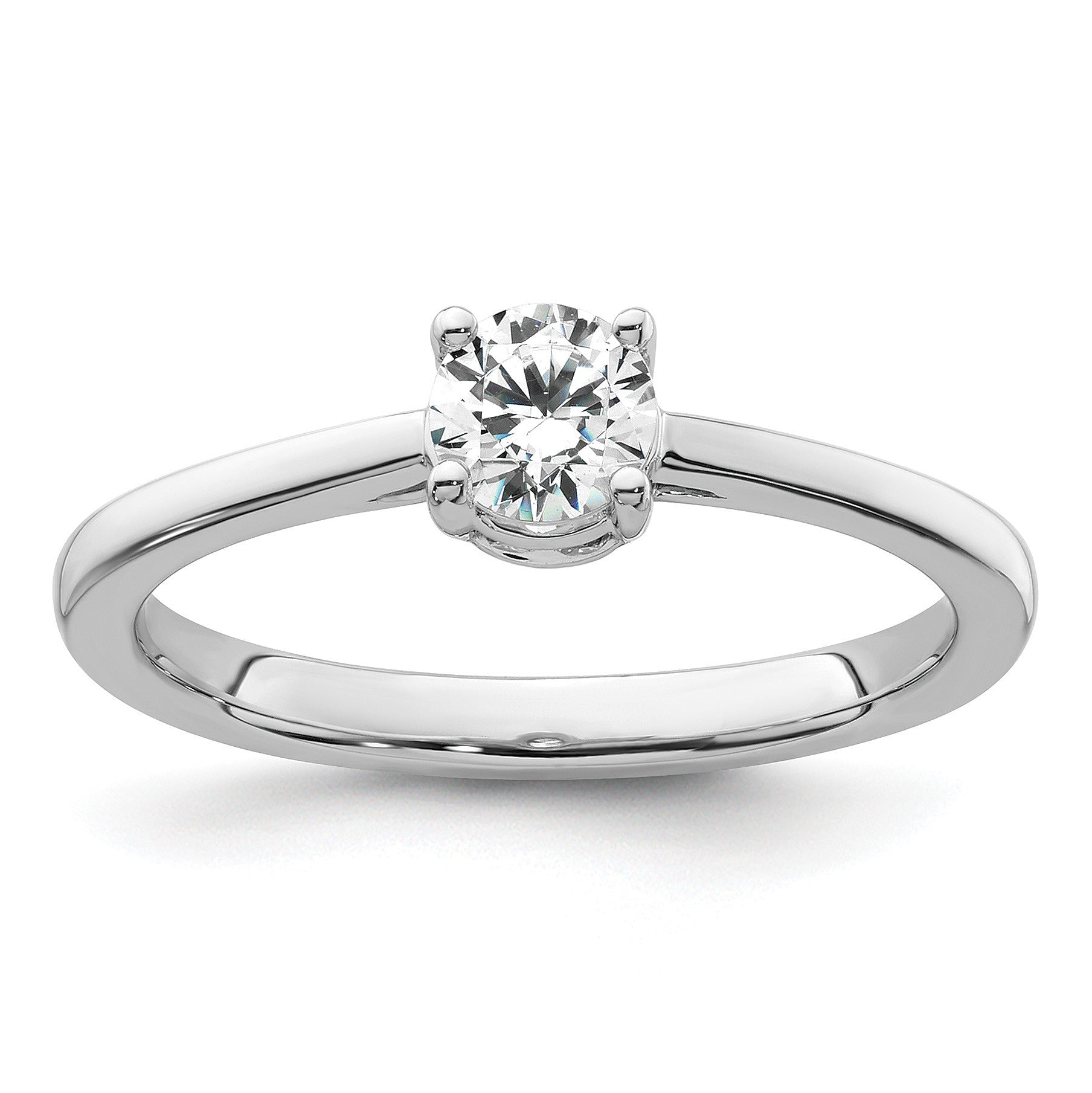 10K Weißgold Verlobungsring mit 1 ct. im Labor gezüchtetem Diamant VS/SI+ G+