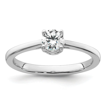 10K Weißgold Verlobungsring mit 1 ct. im Labor gezüchtetem Diamant VS/SI+ G+