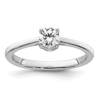 10K Weißgold Verlobungsring mit 1 ct. im Labor gezüchtetem Diamant VS/SI+ G+