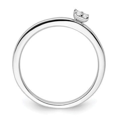 Two Promises 14K Weißgold Ring mit 0,05 ct. Labor-gezüchtetem Diamant VS/SI+ G+ Promise-Band