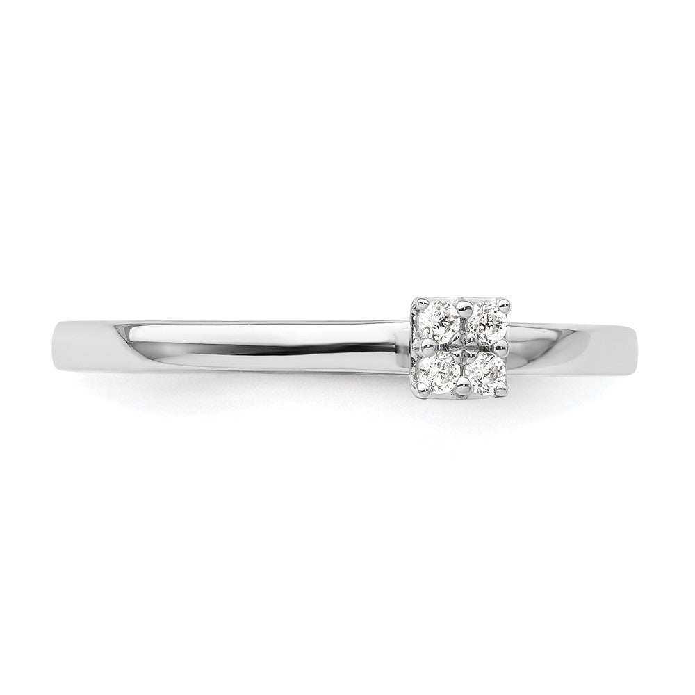 Two Promises 14K Weißgold Ring mit 0,05 ct. Labor-gezüchtetem Diamant VS/SI+ G+ Promise-Band