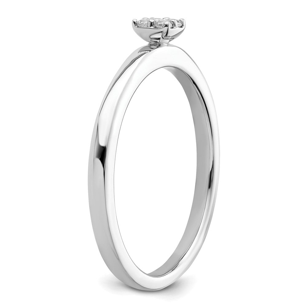 Two Promises 14K Weißgold Ring mit 0,05 ct. Labor-gezüchtetem Diamant VS/SI+ G+ Promise-Band