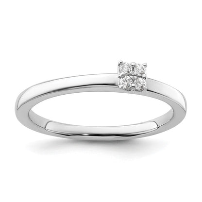 Two Promises 14K Weißgold Ring mit 0,05 ct. Labor-gezüchtetem Diamant VS/SI+ G+ Promise-Band