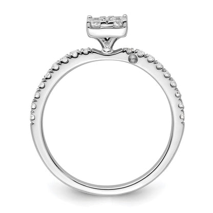 Two Promises 14K Weißgold 0,5 ct. Labor-Diamant VS/SI+ G+ Cluster-Verlobungsring