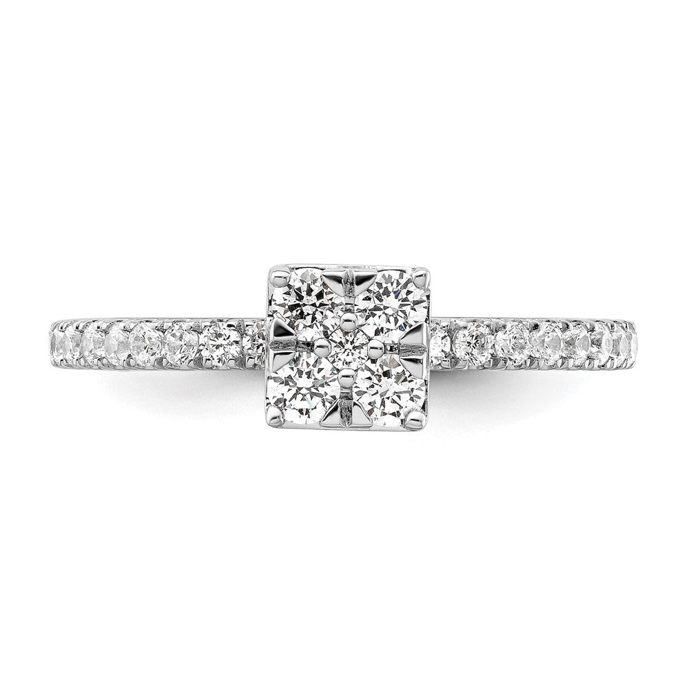 Two Promises 14K Weißgold 0,5 ct. Labor-Diamant VS/SI+ G+ Cluster-Verlobungsring