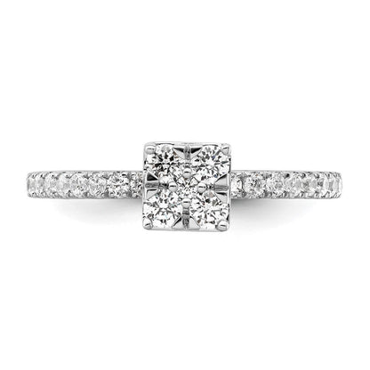 Two Promises 14K Weißgold 0,5 ct. Labor-Diamant VS/SI+ G+ Cluster-Verlobungsring
