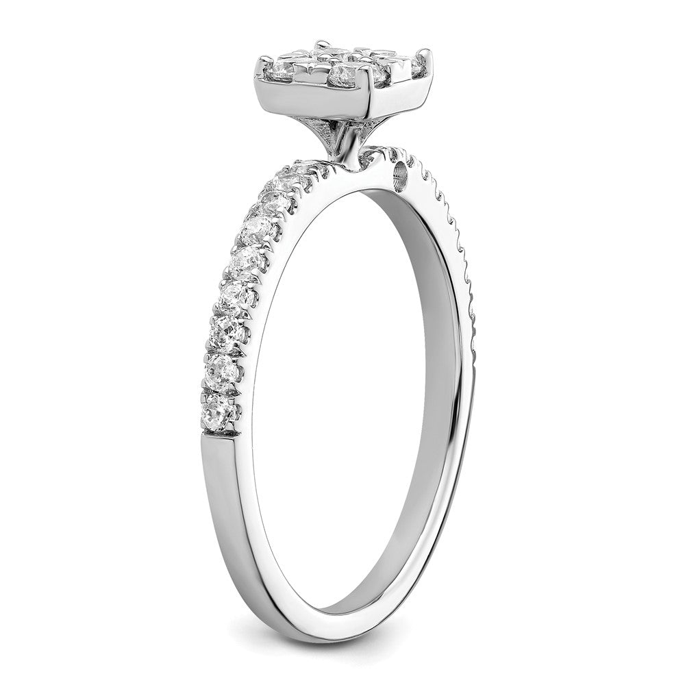 Two Promises 14K Weißgold 0,5 ct. Labor-Diamant VS/SI+ G+ Cluster-Verlobungsring