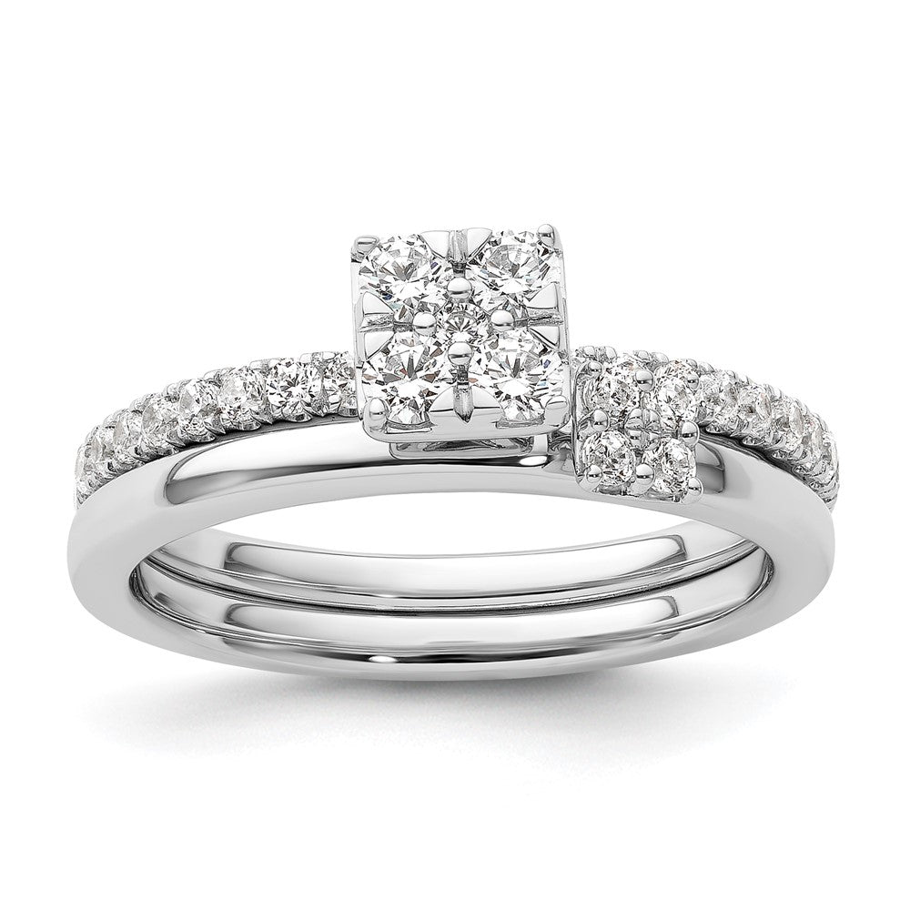 Two Promises 14K Weißgold 0,5 ct. Labor-Diamant VS/SI+ G+ Cluster-Verlobungsring
