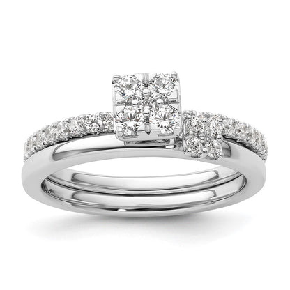 Two Promises 14K Weißgold 0,5 ct. Labor-Diamant VS/SI+ G+ Cluster-Verlobungsring