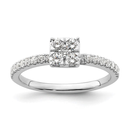 Two Promises 14K Weißgold 0,5 ct. Labor-Diamant VS/SI+ G+ Cluster-Verlobungsring
