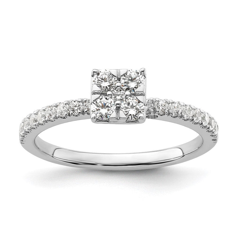 Two Promises 14K Weißgold 0,5 ct. Labor-Diamant VS/SI+ G+ Cluster-Verlobungsring