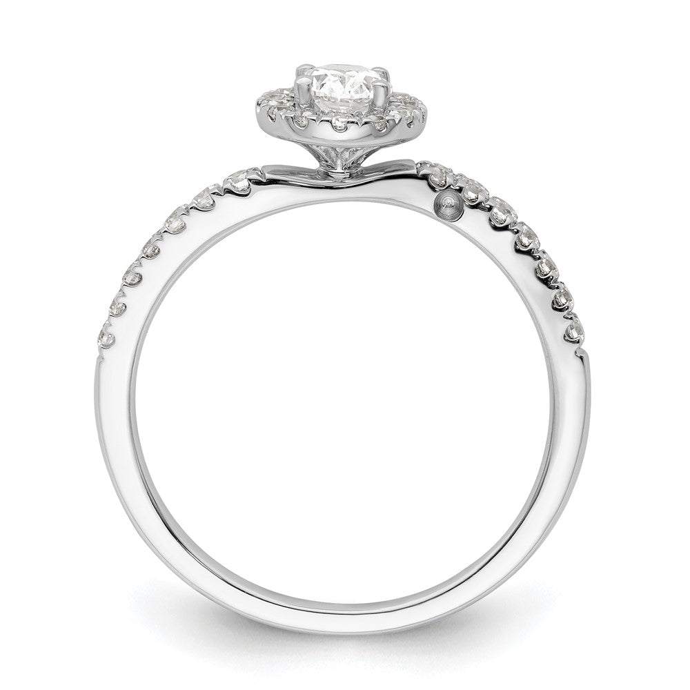 14K Weißgold Labor-Diamant VS/SI+ G+ Zwei Versprechen Halo Verlobungsring