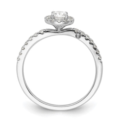 14K Weißgold Labor-Diamant VS/SI+ G+ Zwei Versprechen Halo Verlobungsring