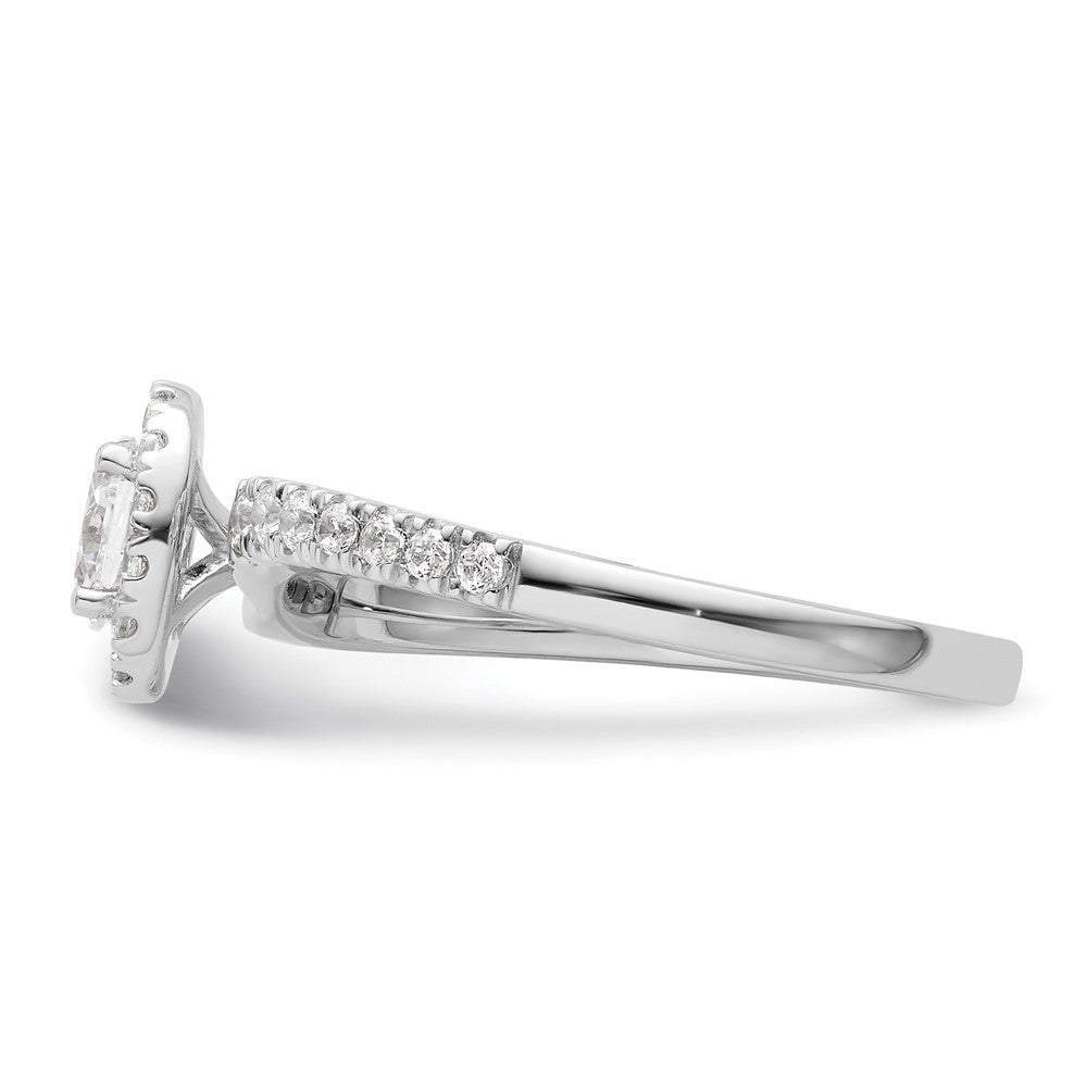 14K Weißgold Labor-Diamant VS/SI+ G+ Zwei Versprechen Halo Verlobungsring