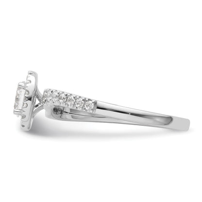 14K Weißgold Labor-Diamant VS/SI+ G+ Zwei Versprechen Halo Verlobungsring