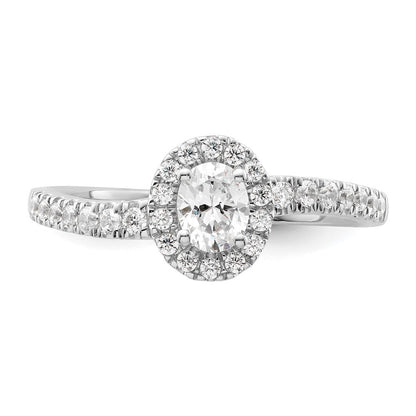 14K Weißgold Labor-Diamant VS/SI+ G+ Zwei Versprechen Halo Verlobungsring
