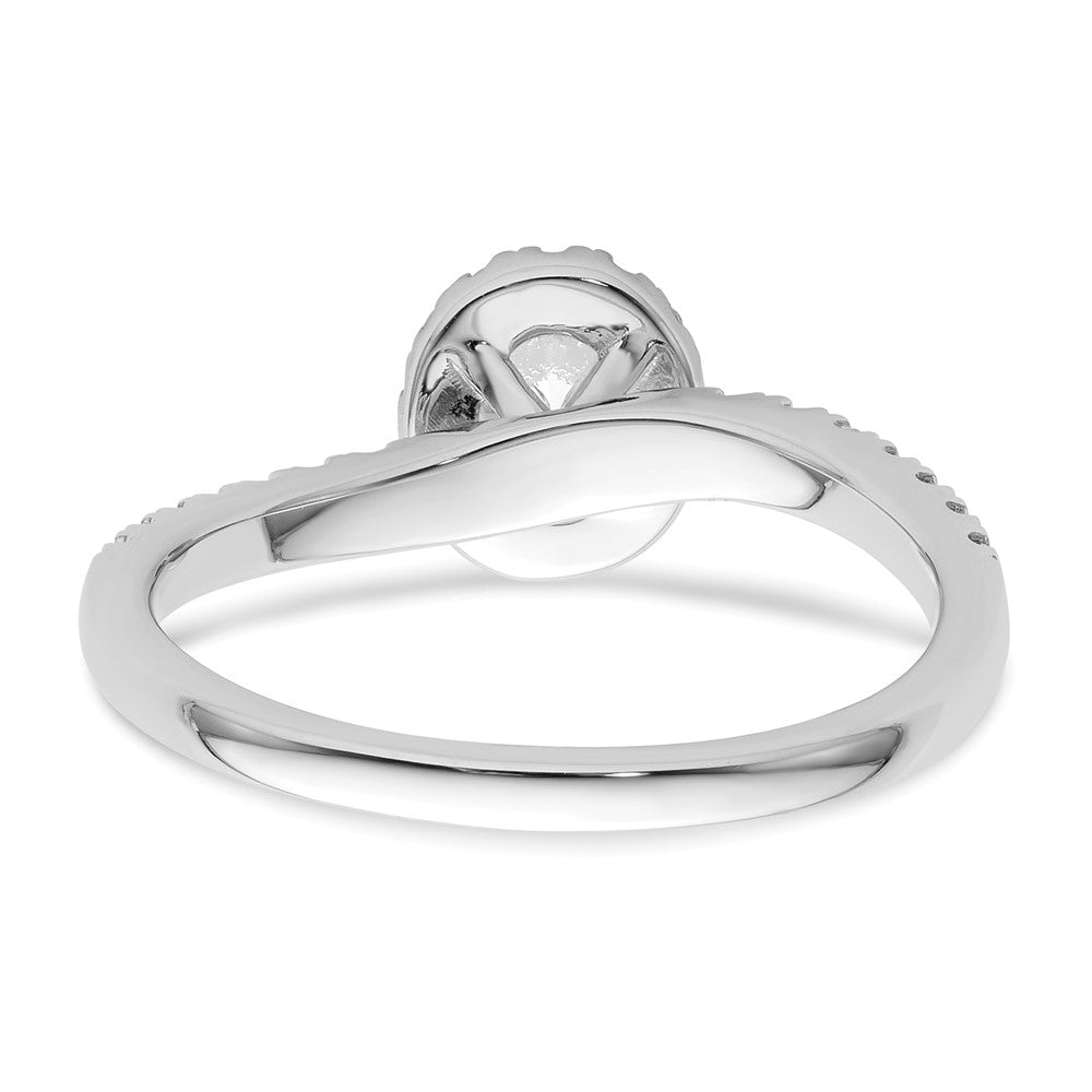 14K Weißgold Labor-Diamant VS/SI+ G+ Zwei Versprechen Halo Verlobungsring