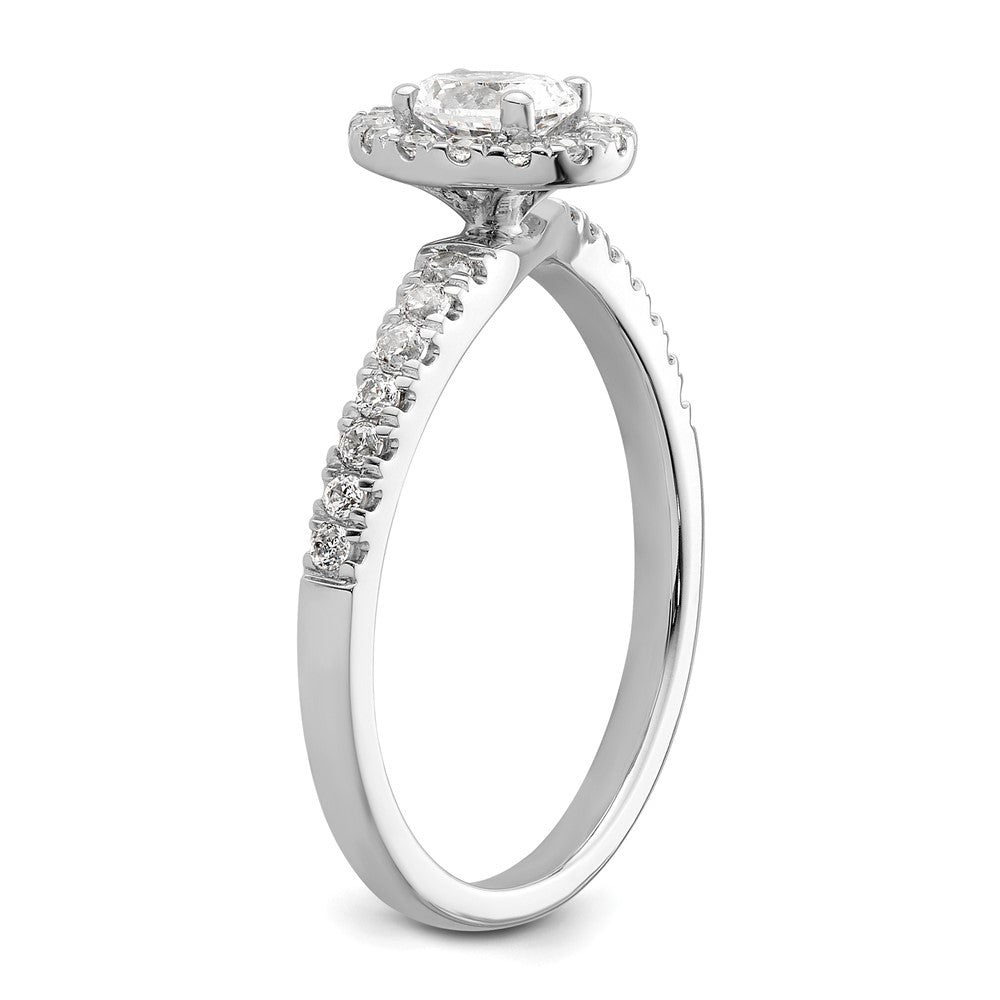 14K Weißgold Labor-Diamant VS/SI+ G+ Zwei Versprechen Halo Verlobungsring