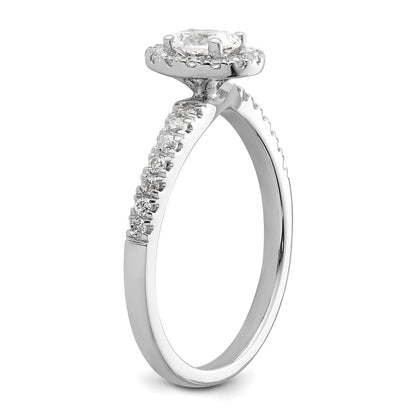 14K Weißgold Labor-Diamant VS/SI+ G+ Zwei Versprechen Halo Verlobungsring