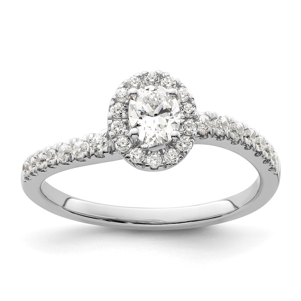 14K Weißgold Labor-Diamant VS/SI+ G+ Zwei Versprechen Halo Verlobungsring