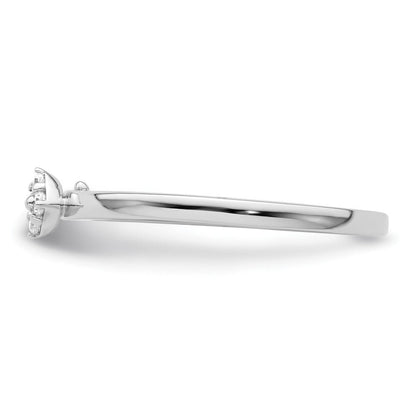 14K Weißgold Zwei Versprechen Verlobungs-/Ehering Ring mit Labor-Diamanten VS/SI+ G+