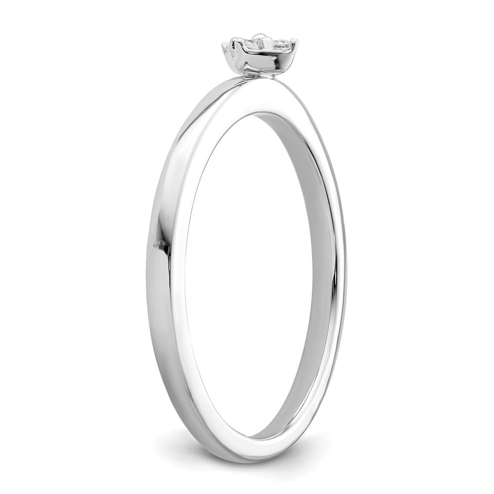 14K Weißgold Zwei Versprechen Verlobungs-/Ehering Ring mit Labor-Diamanten VS/SI+ G+