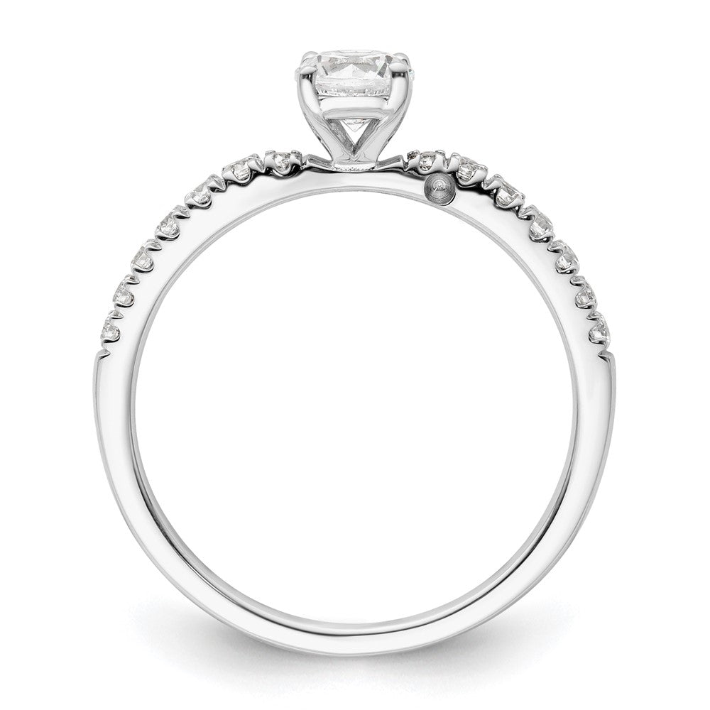 14K Weißgold Verlobungsring mit im Labor gezüchteten Diamanten „Zwei Versprechen“, VS/SI FGH