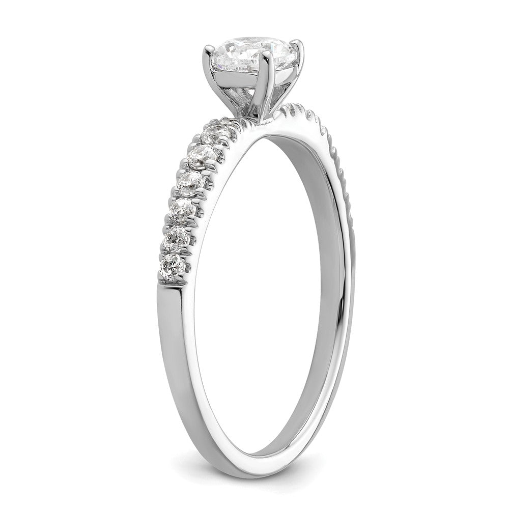 14K Weißgold Verlobungsring mit im Labor gezüchteten Diamanten „Zwei Versprechen“, VS/SI FGH