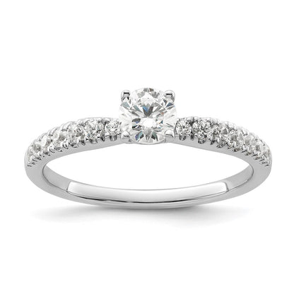 14K Weißgold Verlobungsring mit im Labor gezüchteten Diamanten „Zwei Versprechen“, VS/SI FGH