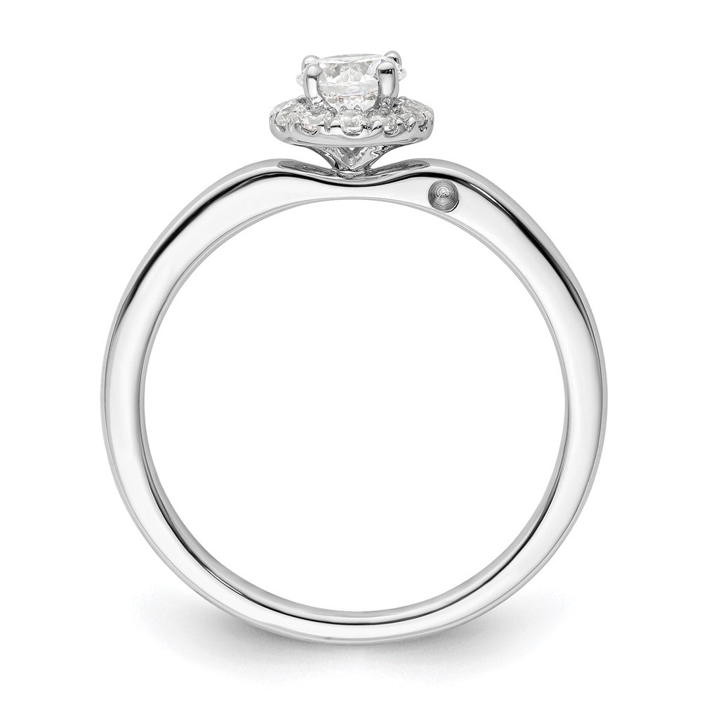 Two Promises 14K Weißgold 0,5 ct. im Labor gezüchteter Diamant VS/SI+ G+ Zierlicher Halo-Verlobungsring