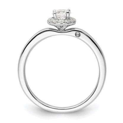 Two Promises 14K Weißgold 0,5 ct. im Labor gezüchteter Diamant VS/SI+ G+ Zierlicher Halo-Verlobungsring