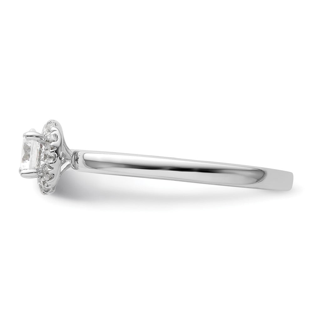 Two Promises 14K Weißgold 0,5 ct. im Labor gezüchteter Diamant VS/SI+ G+ Zierlicher Halo-Verlobungsring