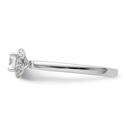 Two Promises 14K Weißgold 0,5 ct. im Labor gezüchteter Diamant VS/SI+ G+ Zierlicher Halo-Verlobungsring