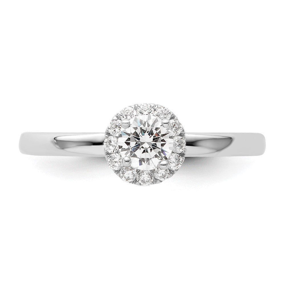 Two Promises 14K Weißgold 0,5 ct. im Labor gezüchteter Diamant VS/SI+ G+ Zierlicher Halo-Verlobungsring