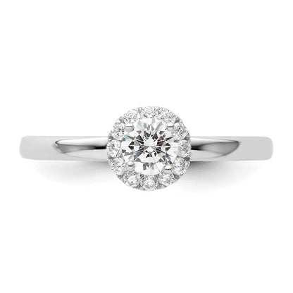 Two Promises 14K Weißgold 0,5 ct. im Labor gezüchteter Diamant VS/SI+ G+ Zierlicher Halo-Verlobungsring