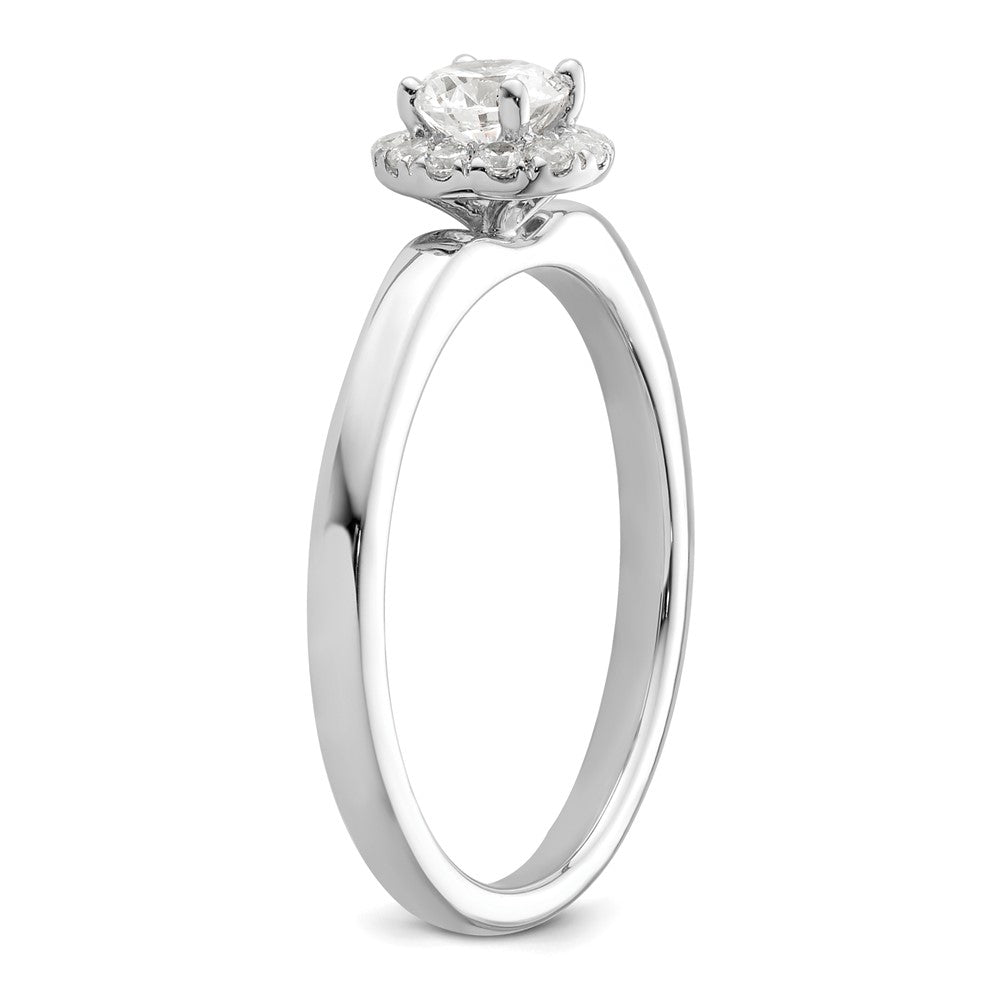 Two Promises 14K Weißgold 0,5 ct. im Labor gezüchteter Diamant VS/SI+ G+ Zierlicher Halo-Verlobungsring