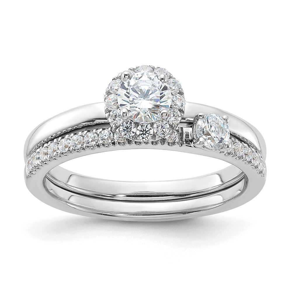 Two Promises 14K Weißgold 0,5 ct. im Labor gezüchteter Diamant VS/SI+ G+ Zierlicher Halo-Verlobungsring