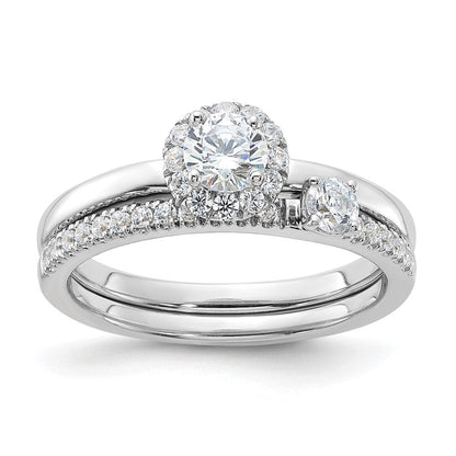 Two Promises 14K Weißgold 0,5 ct. im Labor gezüchteter Diamant VS/SI+ G+ Zierlicher Halo-Verlobungsring