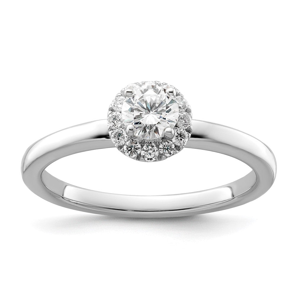 Two Promises 14K Weißgold 0,5 ct. im Labor gezüchteter Diamant VS/SI+ G+ Zierlicher Halo-Verlobungsring