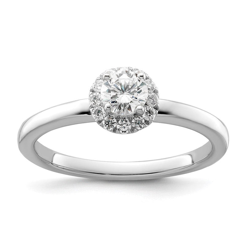 Two Promises 14K Weißgold 0,5 ct. im Labor gezüchteter Diamant VS/SI+ G+ Zierlicher Halo-Verlobungsring