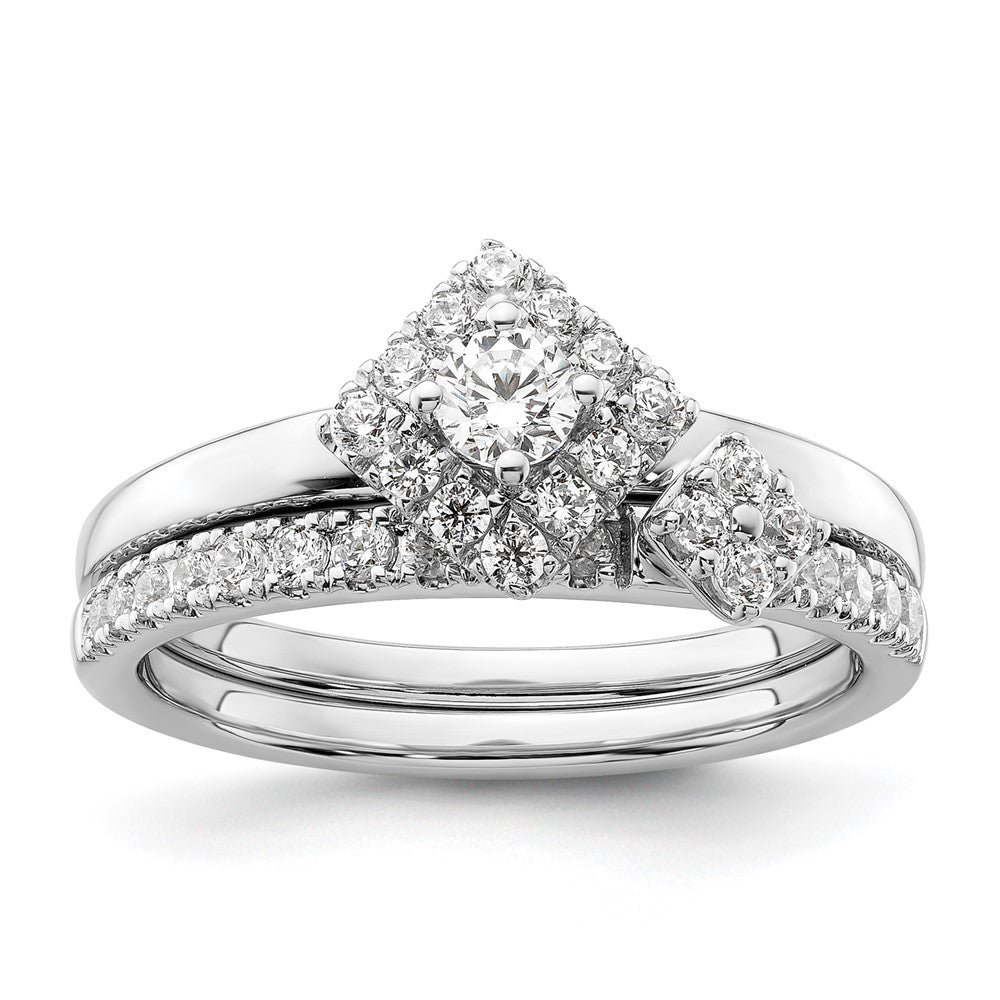 Two Promises 14K Weißgold Verlobungsring mit 0,33 ct. laborgezüchtetem Diamanten VS/SI+ G+ und komplettem Halo