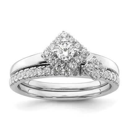 Two Promises 14K Weißgold Verlobungsring mit 0,33 ct. laborgezüchtetem Diamanten VS/SI+ G+ und komplettem Halo