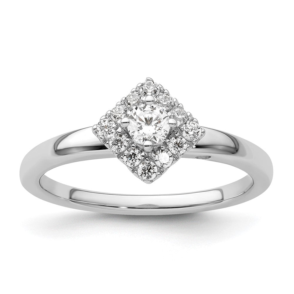 Two Promises 14K Weißgold Verlobungsring mit 0,33 ct. laborgezüchtetem Diamanten VS/SI+ G+ und komplettem Halo