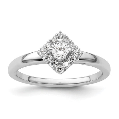 Two Promises 14K Weißgold Verlobungsring mit 0,33 ct. laborgezüchtetem Diamanten VS/SI+ G+ und komplettem Halo