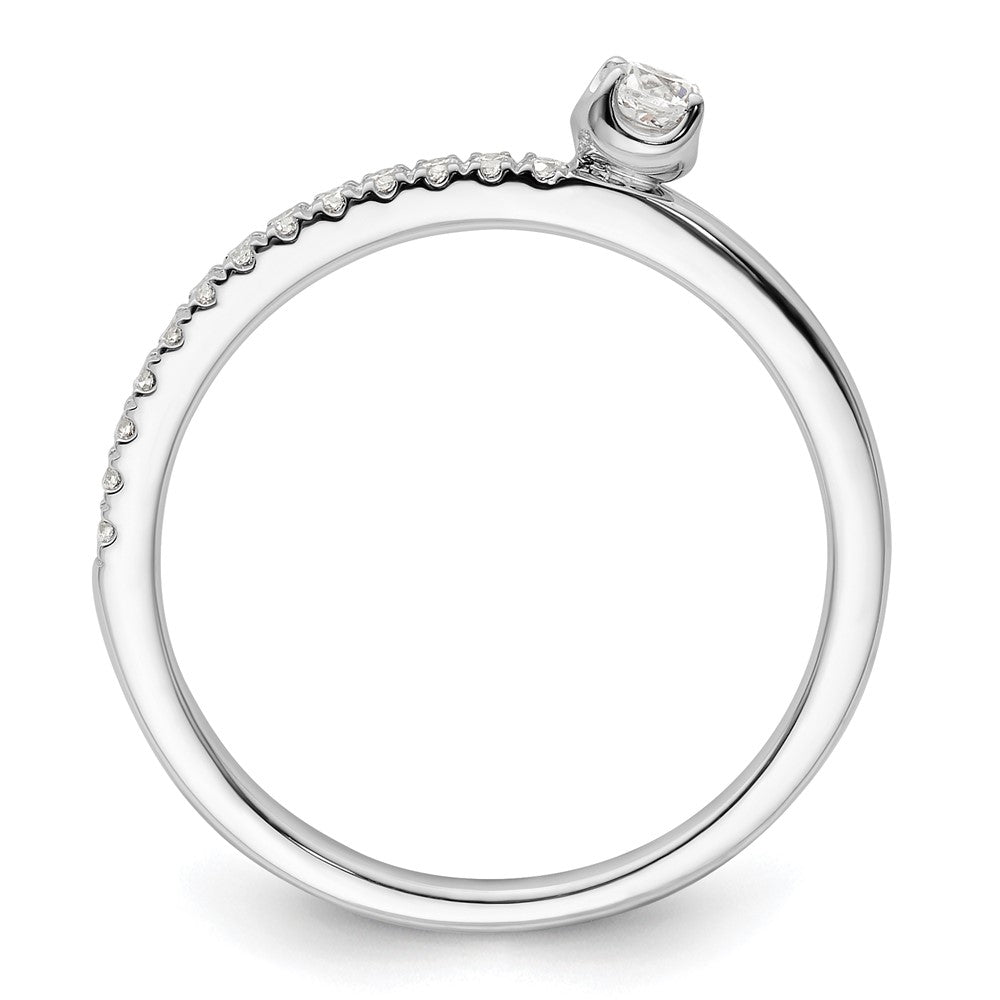 14K Weißgold Diamant-Ring mit im Labor gezüchteten Diamanten, VS/SI+ G+, „Two Promises“ Kombination Versprechen-/Ehering