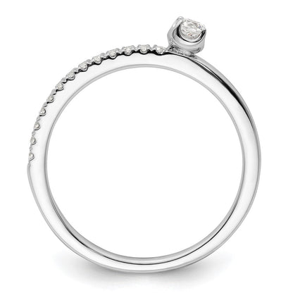 14K Weißgold Diamant-Ring mit im Labor gezüchteten Diamanten, VS/SI+ G+, „Two Promises“ Kombination Versprechen-/Ehering